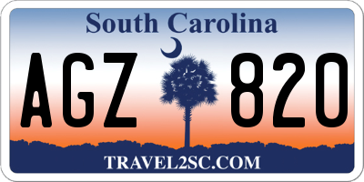 SC license plate AGZ820