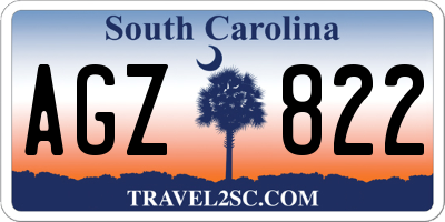 SC license plate AGZ822