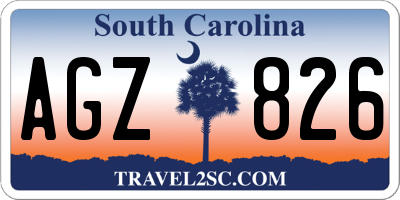 SC license plate AGZ826