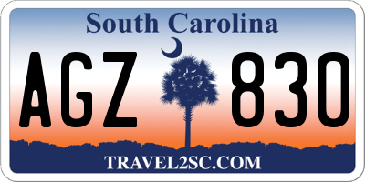 SC license plate AGZ830