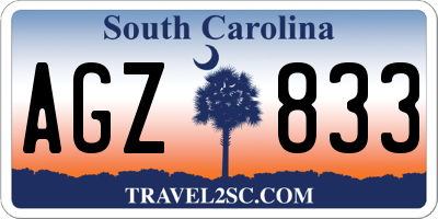 SC license plate AGZ833