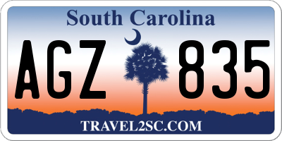 SC license plate AGZ835