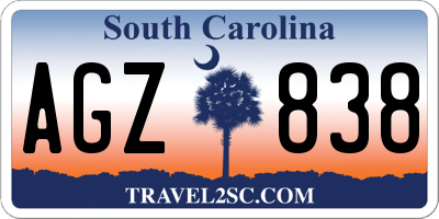 SC license plate AGZ838
