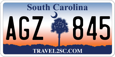 SC license plate AGZ845