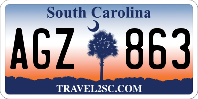 SC license plate AGZ863