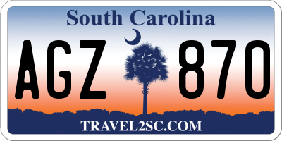 SC license plate AGZ870