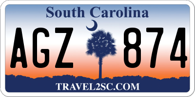 SC license plate AGZ874