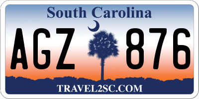 SC license plate AGZ876