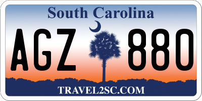 SC license plate AGZ880