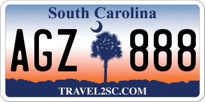 SC license plate AGZ888