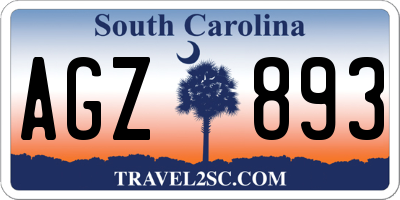 SC license plate AGZ893
