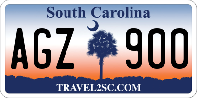 SC license plate AGZ900