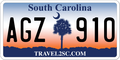 SC license plate AGZ910