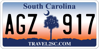 SC license plate AGZ917