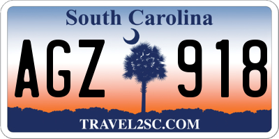 SC license plate AGZ918