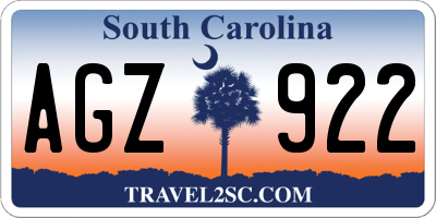 SC license plate AGZ922