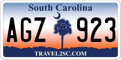 SC license plate AGZ923