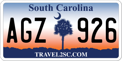 SC license plate AGZ926