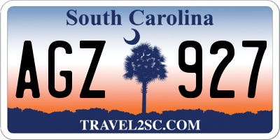 SC license plate AGZ927