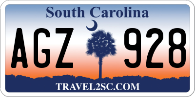 SC license plate AGZ928