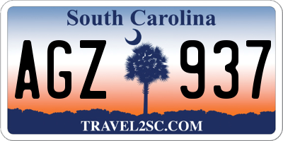 SC license plate AGZ937