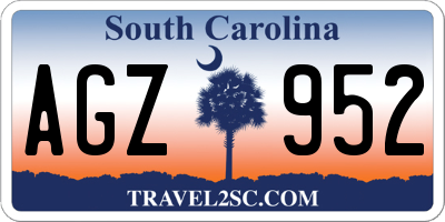 SC license plate AGZ952