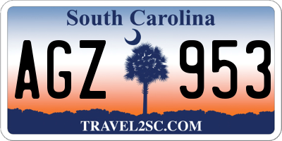 SC license plate AGZ953