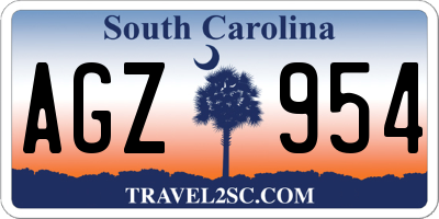 SC license plate AGZ954
