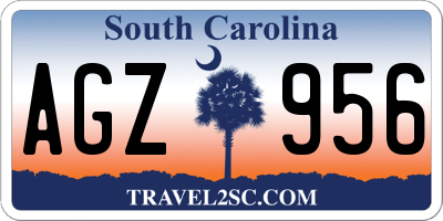 SC license plate AGZ956