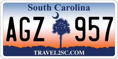 SC license plate AGZ957