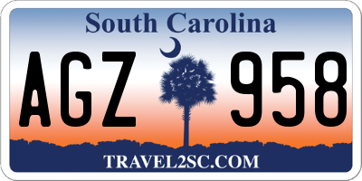 SC license plate AGZ958
