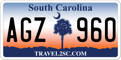 SC license plate AGZ960