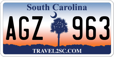 SC license plate AGZ963