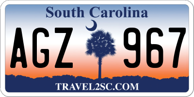 SC license plate AGZ967