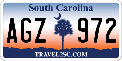 SC license plate AGZ972