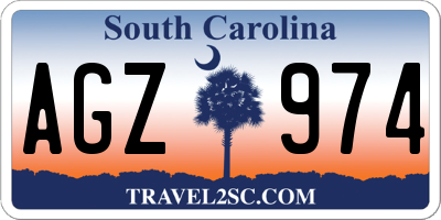 SC license plate AGZ974