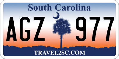 SC license plate AGZ977