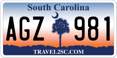 SC license plate AGZ981