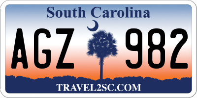SC license plate AGZ982