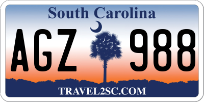 SC license plate AGZ988