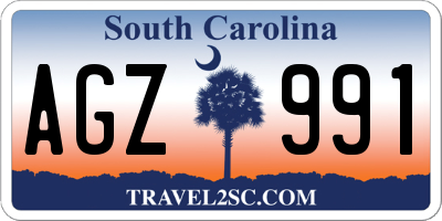 SC license plate AGZ991