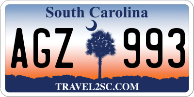 SC license plate AGZ993