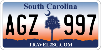 SC license plate AGZ997