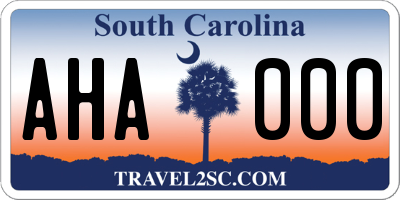 SC license plate AHA000