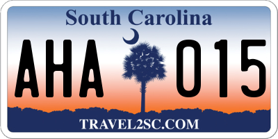 SC license plate AHA015