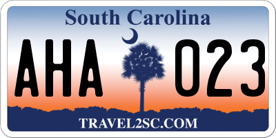 SC license plate AHA023