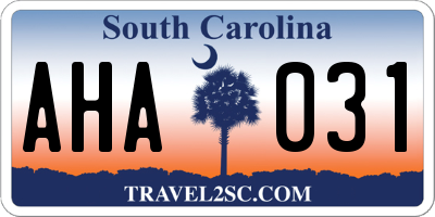 SC license plate AHA031