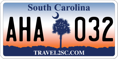 SC license plate AHA032