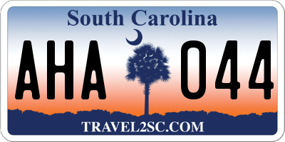 SC license plate AHA044