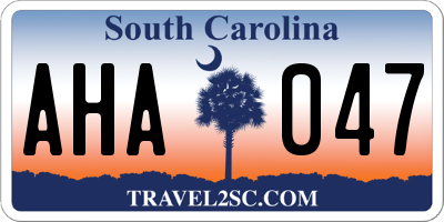 SC license plate AHA047